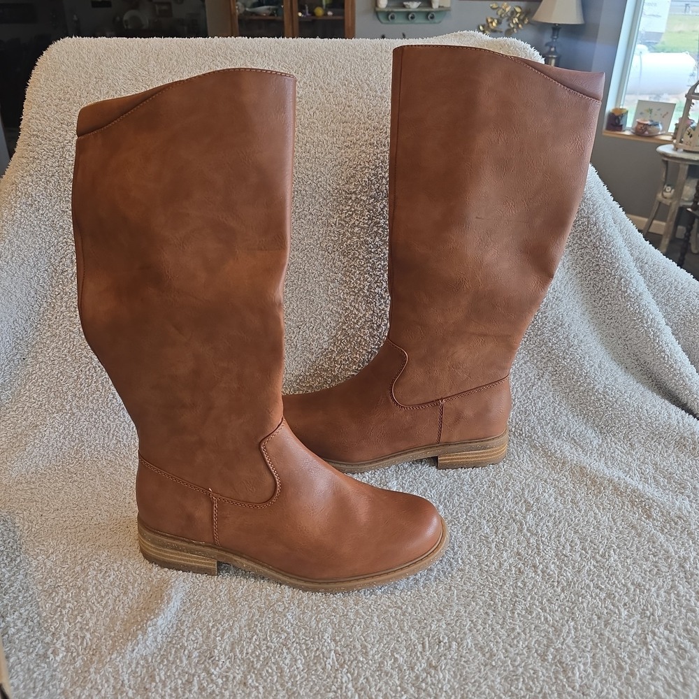 B.O.C. By Born Women's Celine Tan Knee-High Riding Boot Side Zip Size 10 NWT - Picture 2 of 13